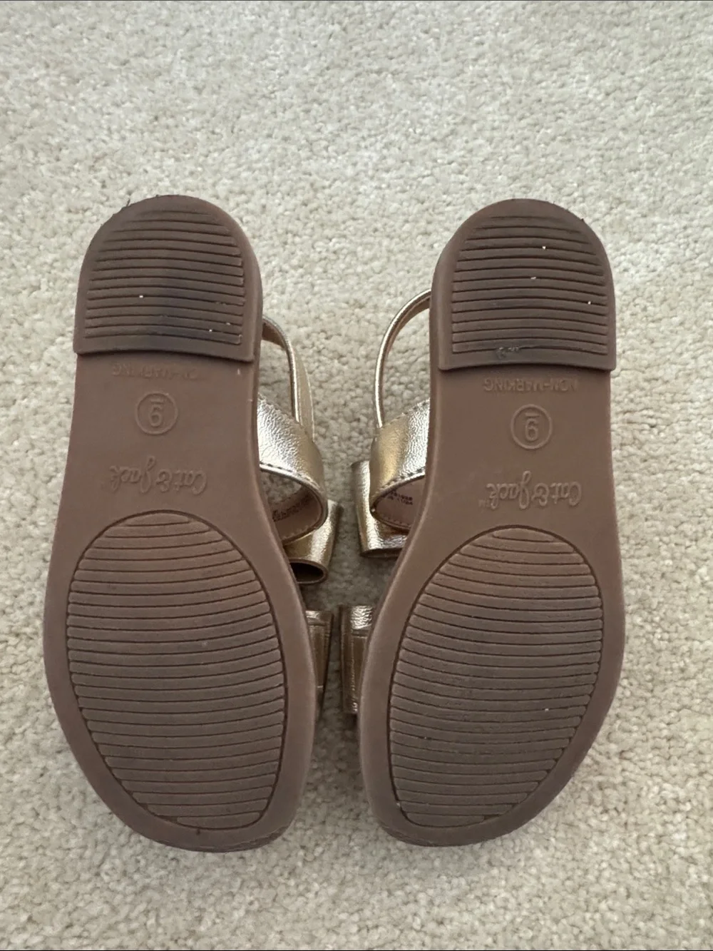 Cat & Jack Metallic Rose Gold Bow Sandals